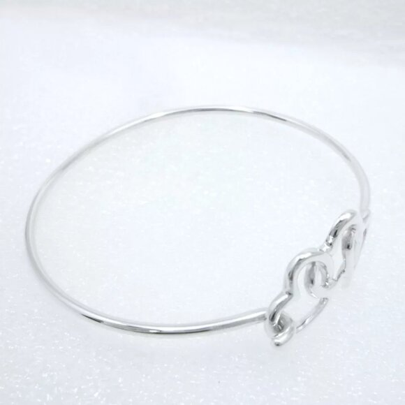 Authentic Tiffany & Co. Triple Heart Bangle Bracelet Sterling Silver - Picture 10 of 10